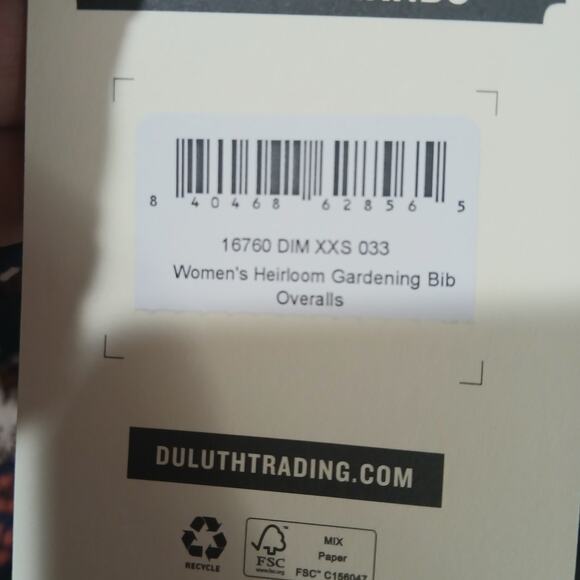 DULUTH TRADING Heirloom Gardening Bib Overalls XXS x 33 NWT Hedgehog Mushroom - Picture 11 of 16